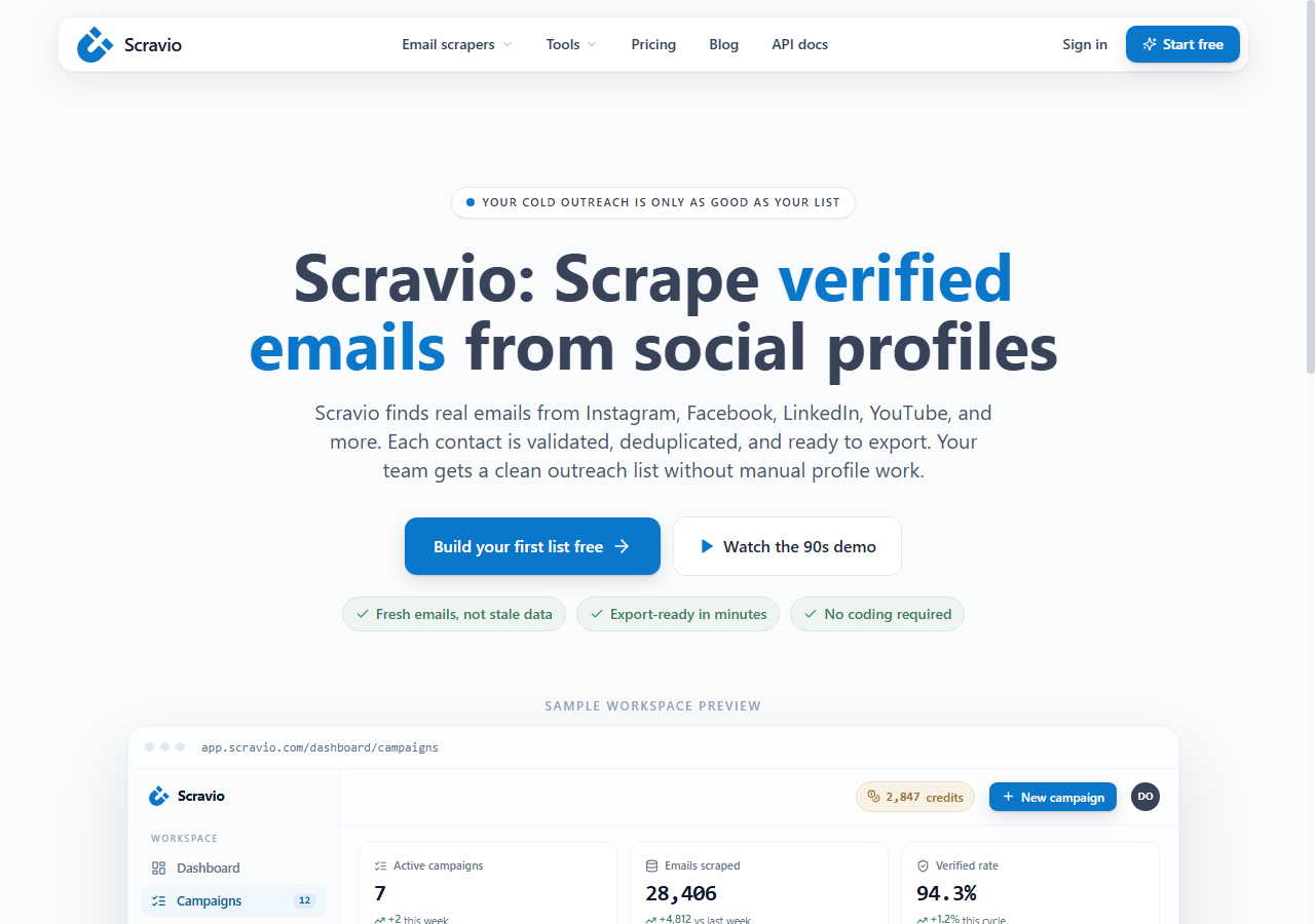 Scravio TikTok email scraper